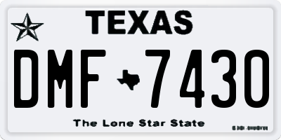 TX license plate DMF7430