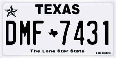 TX license plate DMF7431