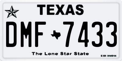 TX license plate DMF7433