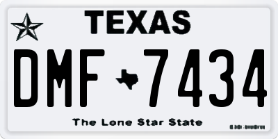 TX license plate DMF7434