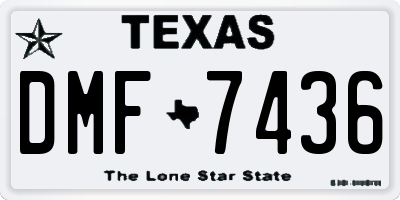 TX license plate DMF7436