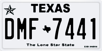 TX license plate DMF7441