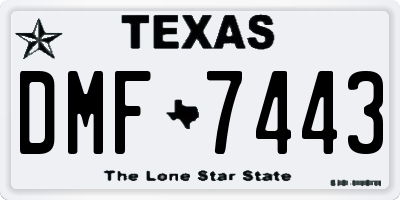 TX license plate DMF7443