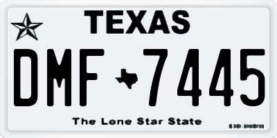 TX license plate DMF7445