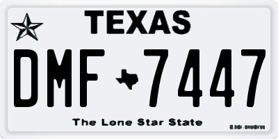 TX license plate DMF7447