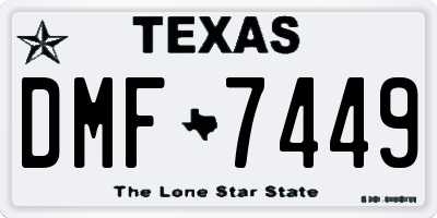 TX license plate DMF7449