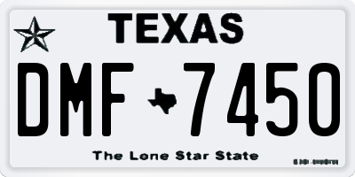 TX license plate DMF7450