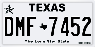 TX license plate DMF7452