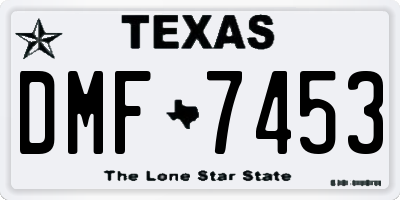 TX license plate DMF7453