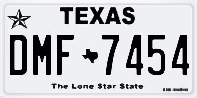 TX license plate DMF7454