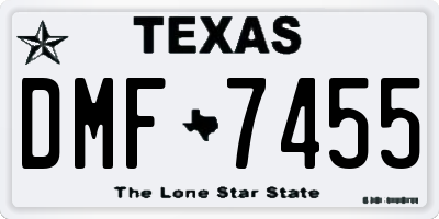 TX license plate DMF7455