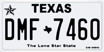 TX license plate DMF7460