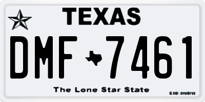 TX license plate DMF7461