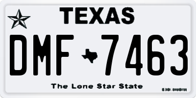 TX license plate DMF7463
