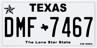 TX license plate DMF7467