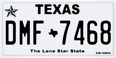 TX license plate DMF7468