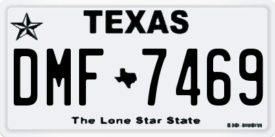 TX license plate DMF7469