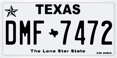 TX license plate DMF7472