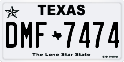 TX license plate DMF7474