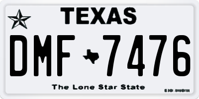 TX license plate DMF7476