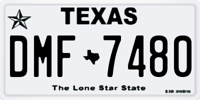 TX license plate DMF7480