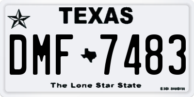 TX license plate DMF7483