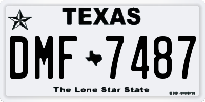TX license plate DMF7487