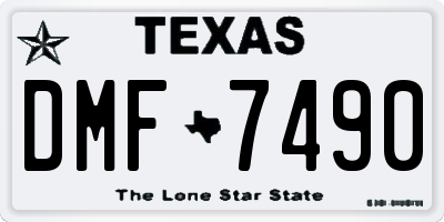 TX license plate DMF7490