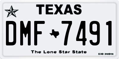 TX license plate DMF7491