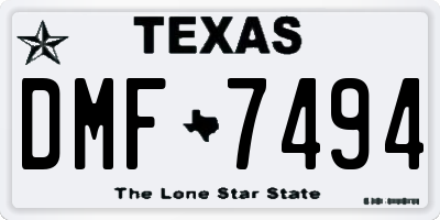 TX license plate DMF7494