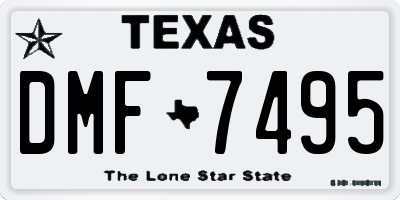 TX license plate DMF7495