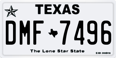 TX license plate DMF7496
