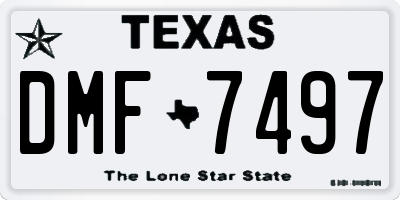 TX license plate DMF7497