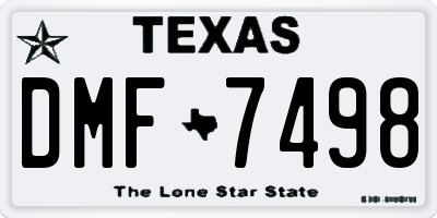 TX license plate DMF7498