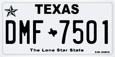 TX license plate DMF7501