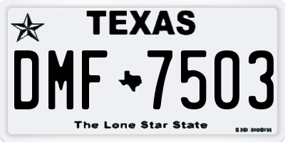 TX license plate DMF7503