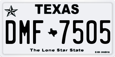 TX license plate DMF7505