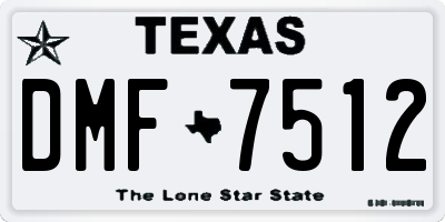 TX license plate DMF7512