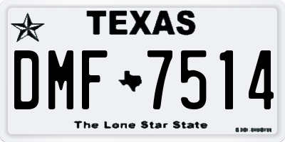 TX license plate DMF7514
