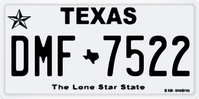 TX license plate DMF7522