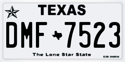 TX license plate DMF7523