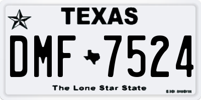 TX license plate DMF7524