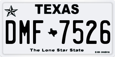TX license plate DMF7526
