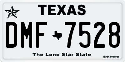 TX license plate DMF7528