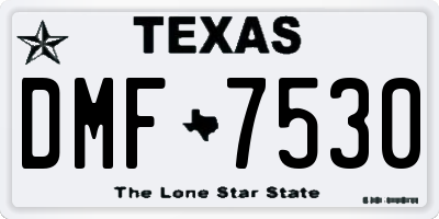 TX license plate DMF7530