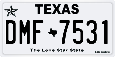 TX license plate DMF7531
