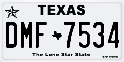 TX license plate DMF7534