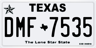 TX license plate DMF7535