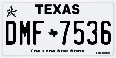 TX license plate DMF7536