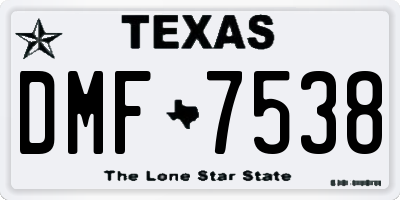 TX license plate DMF7538